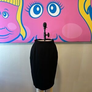 Yves Saint Laurent Black Wool Pencil Skirt